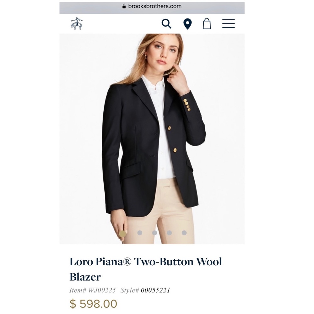 Brooks Brothers Loro Piana Blazer Navy Gold Button